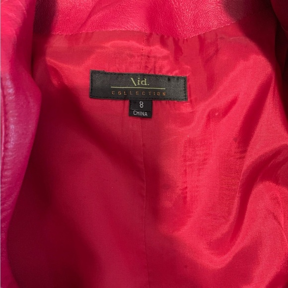 Id. Collection Pink Leather Moto Jacket Vintage Women Size 8 FLAWED - SEE NOTES - Picture 13 of 13